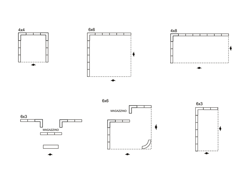 stand riutilizzabile in diverse metrature