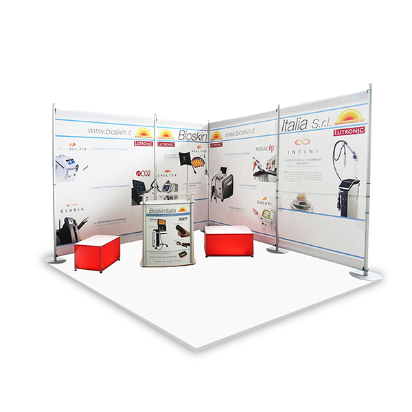 stand-telo-componibile stand fiera con rivestimento a telo