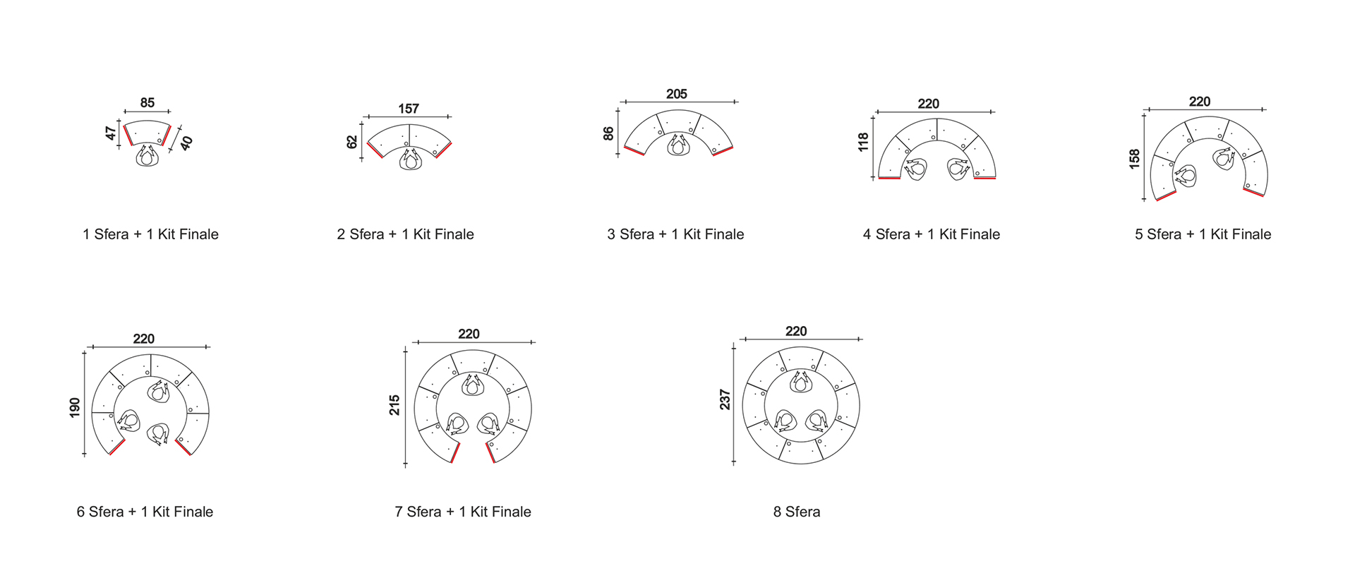 composizione desk a moduli sfera