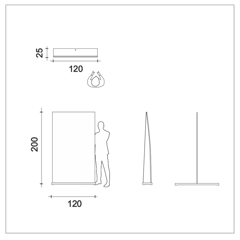 Tige de support pour roll-display