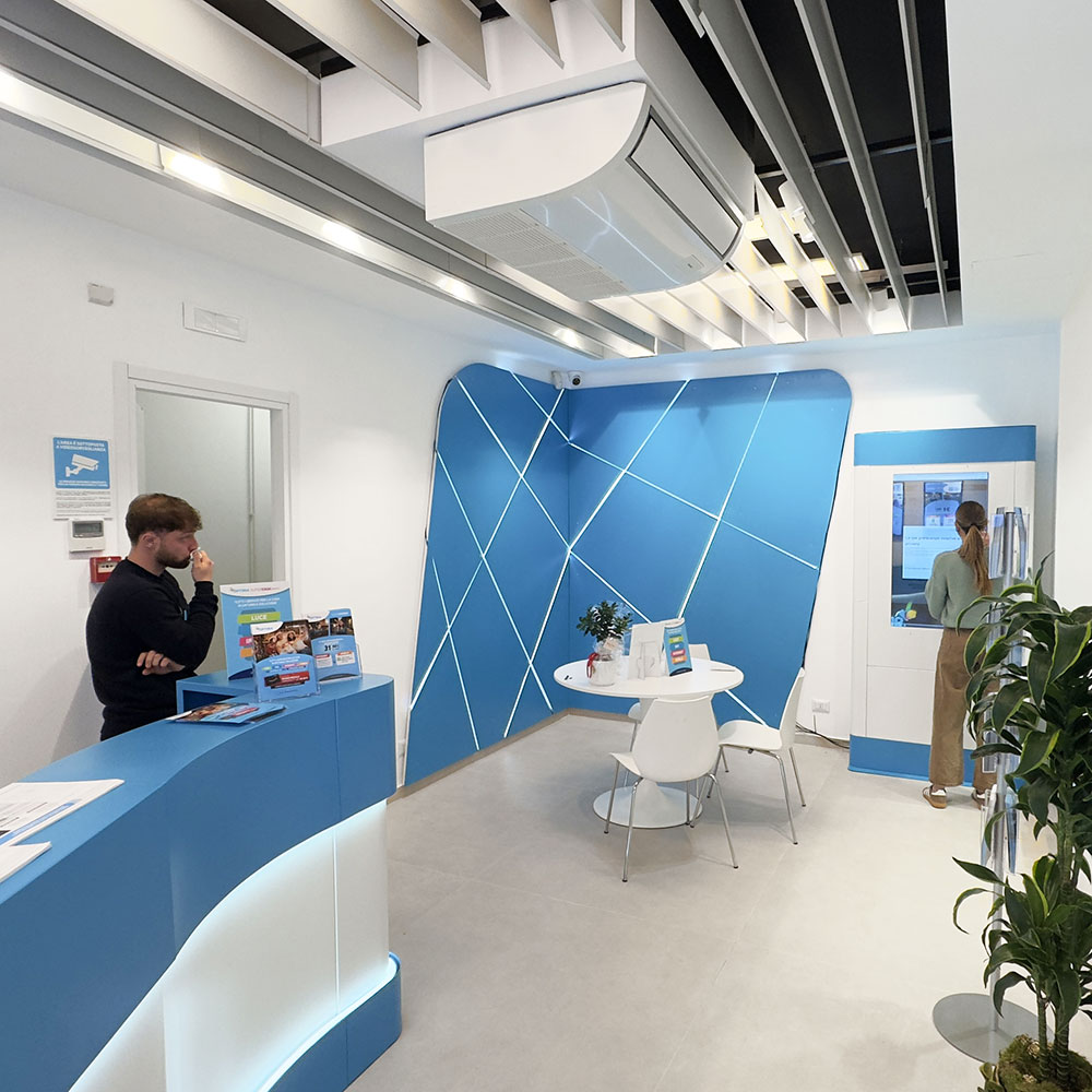 stand fiera con rivestimento a telo