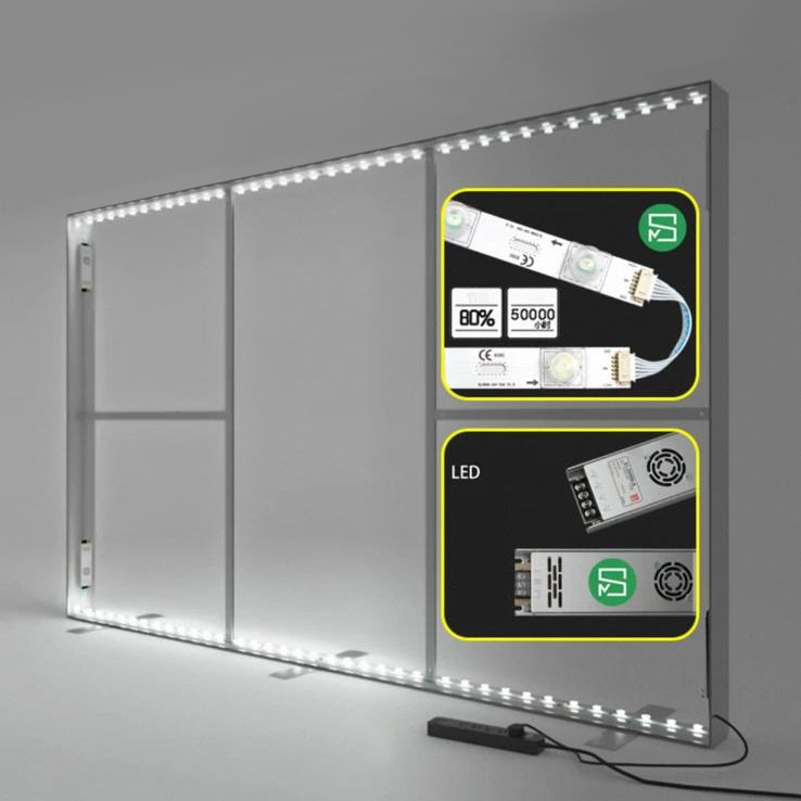 parete retroilluminata a led