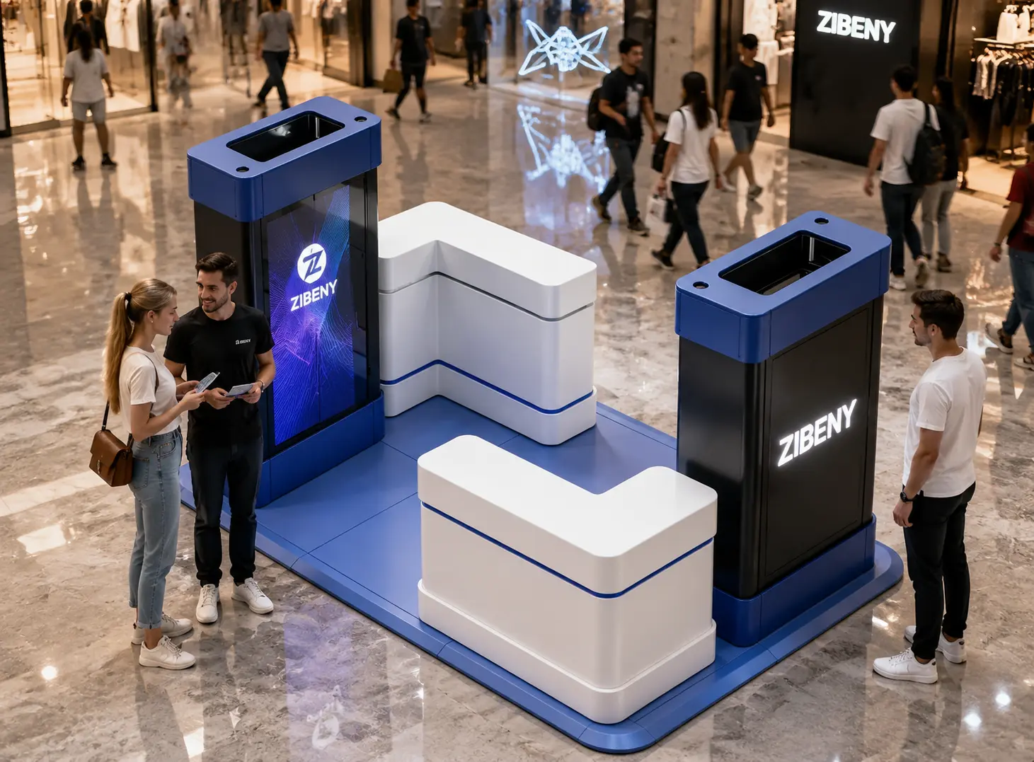 4 (4) stand per centro commerciale